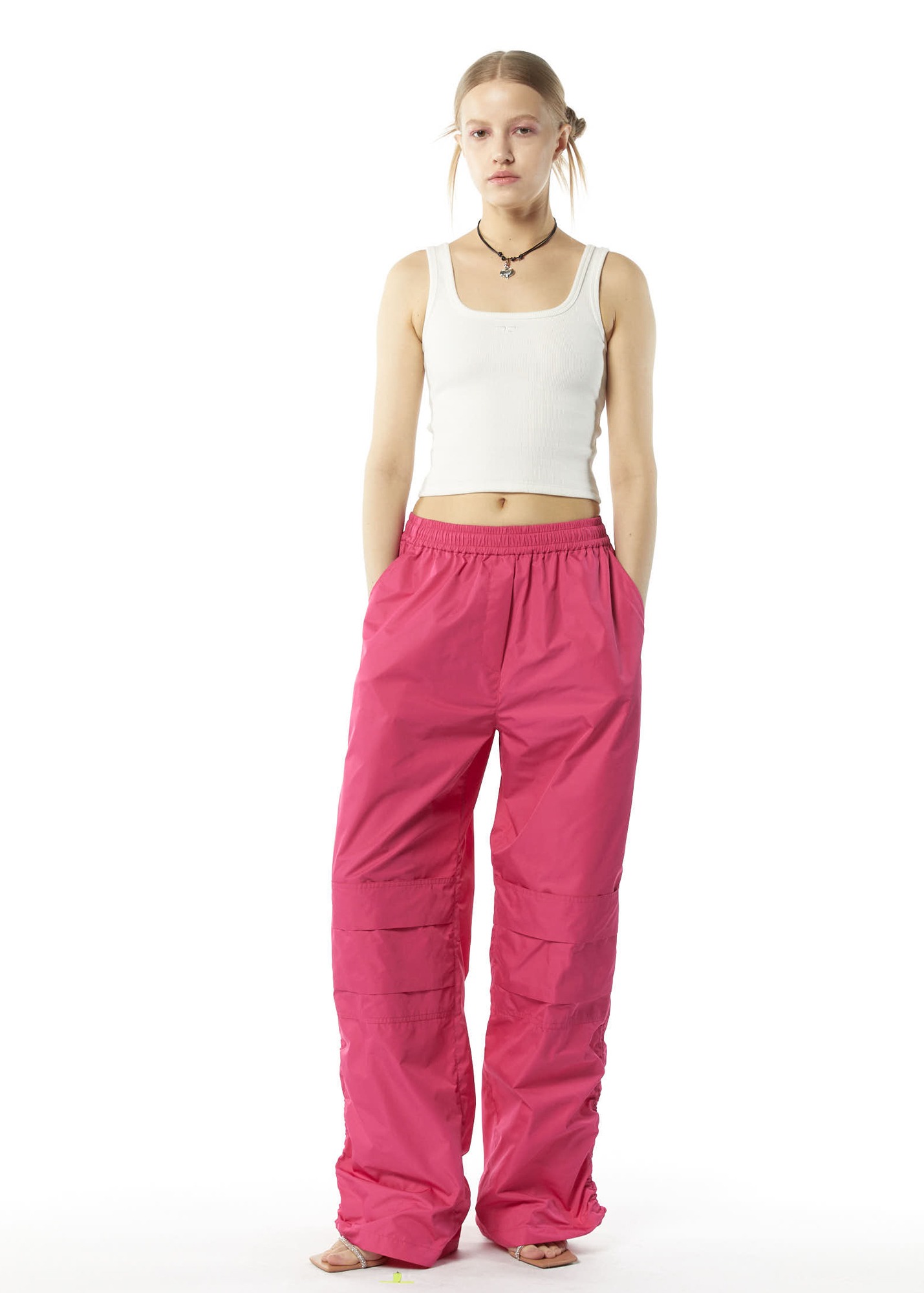 DRAWSTRING PARACHUTE TROUSERS COOL MARGENTA