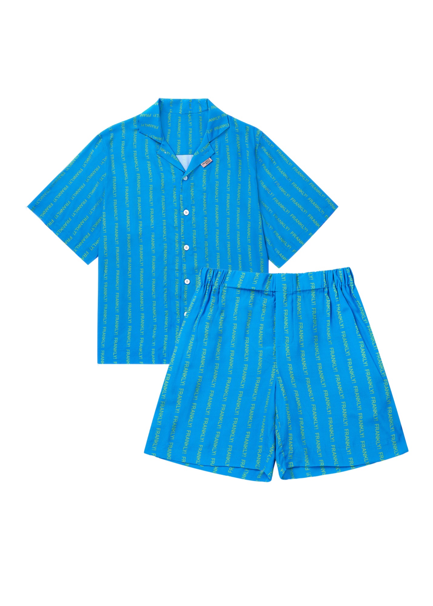 Vertical Logo Pajama Set, WaterBlue,FRANKLY