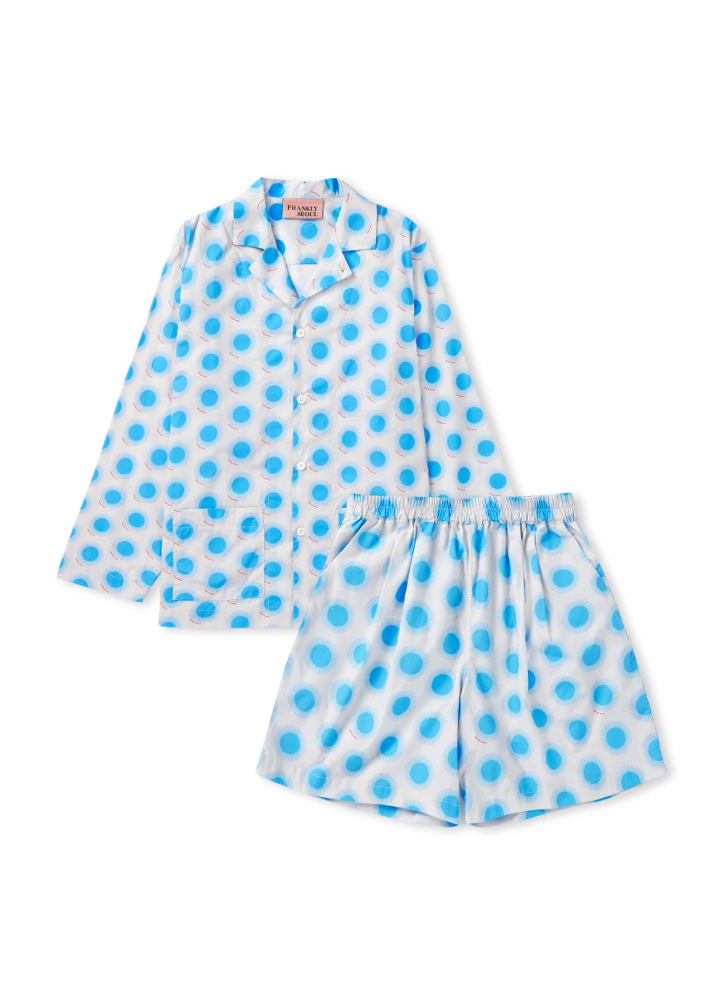 Sun Pattern Pajama Set - Blue,FRANKLY