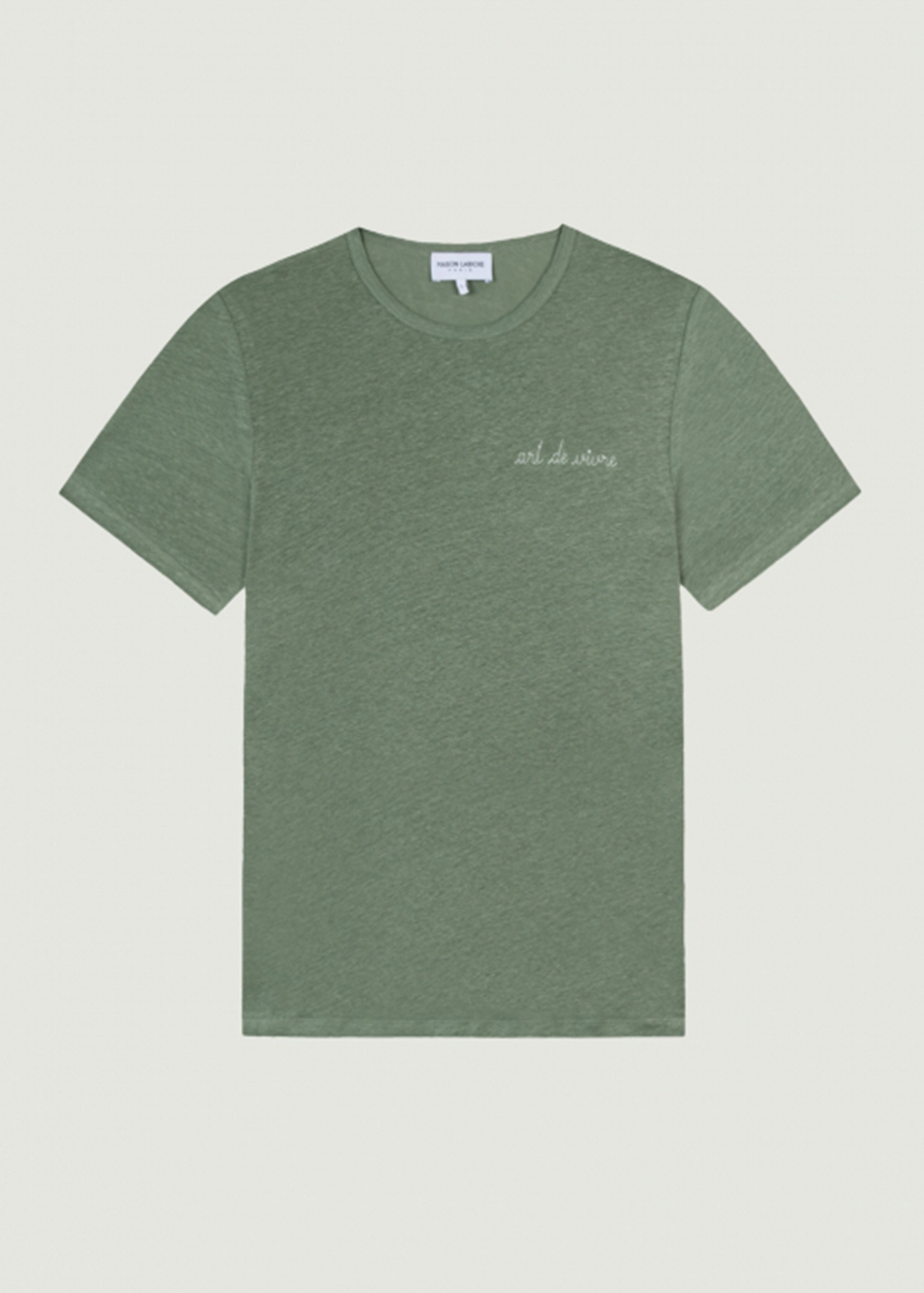 메종라비쉬 라운드 티셔츠 LE VILLIERS LINEN TEE (OLIVE)
