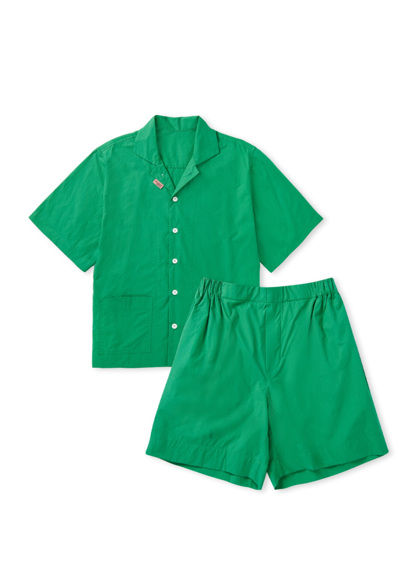 Pure Cotton Solid Pajama Set, Green,FRANKLY