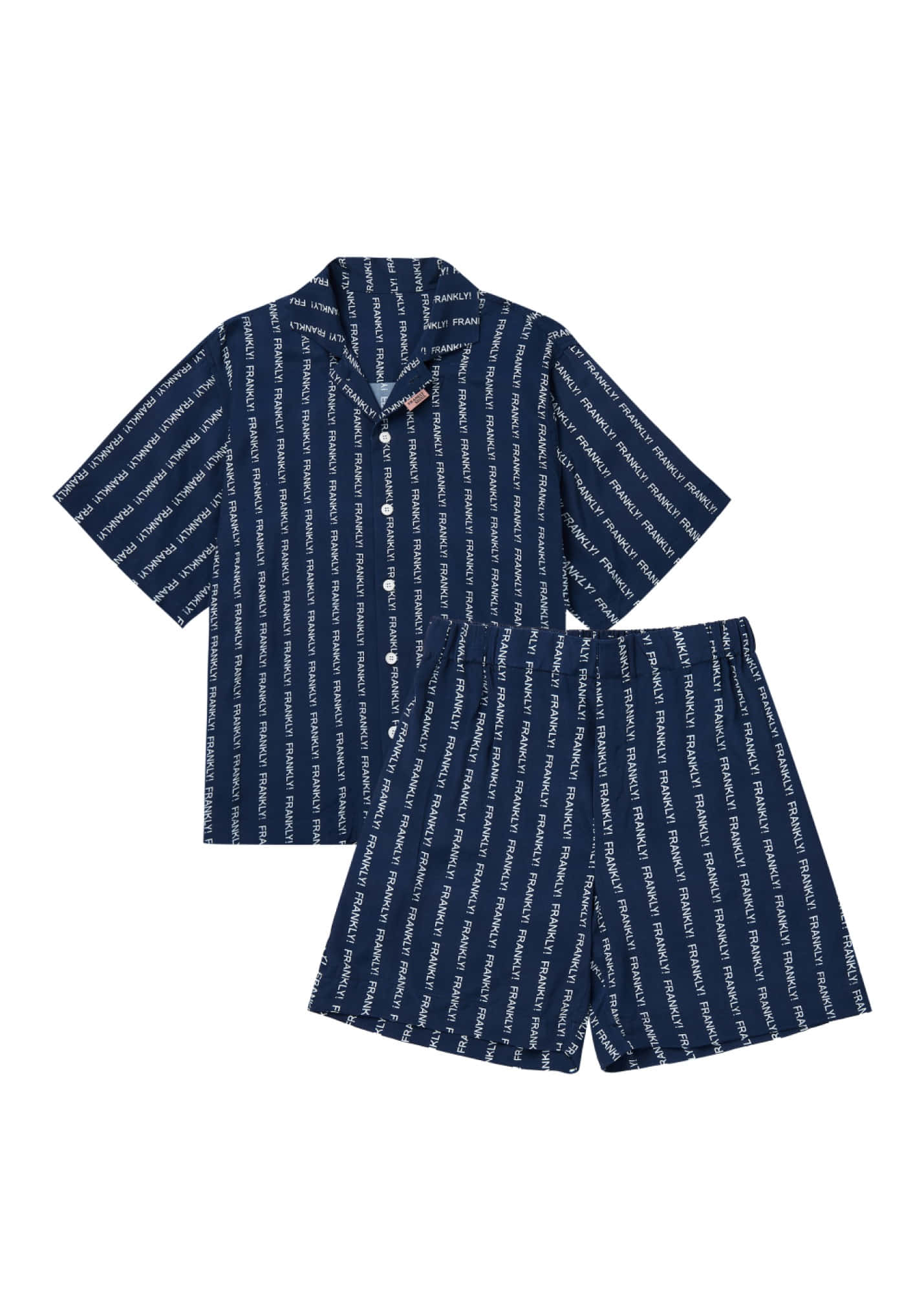 Vertical Logo Pajama Set, Navy,FRANKLY